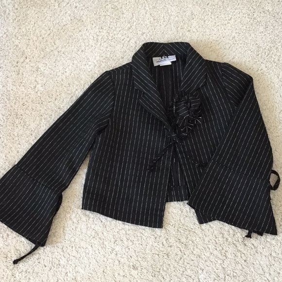JM Originals 2 Piece Suit Set Pinstriped Jacket & Pants 5 Party Holiday NEW - Picture 2 of 9